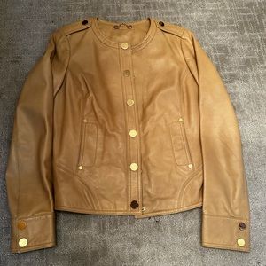 Tory Burch tan leather jacket